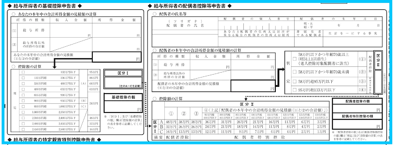 控除額の計算の判定の項目が(A)～(D)であり、かつ、①・②である場合はチェック（非居住者は除く）」という記載のとおり確認し、該当する場合にはチェックをつければ完成です