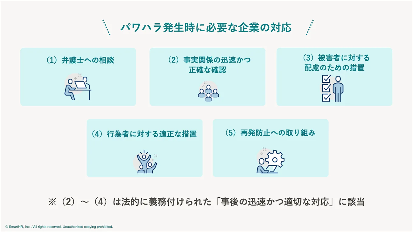 パワハラ発生時に必要な企業の対応
