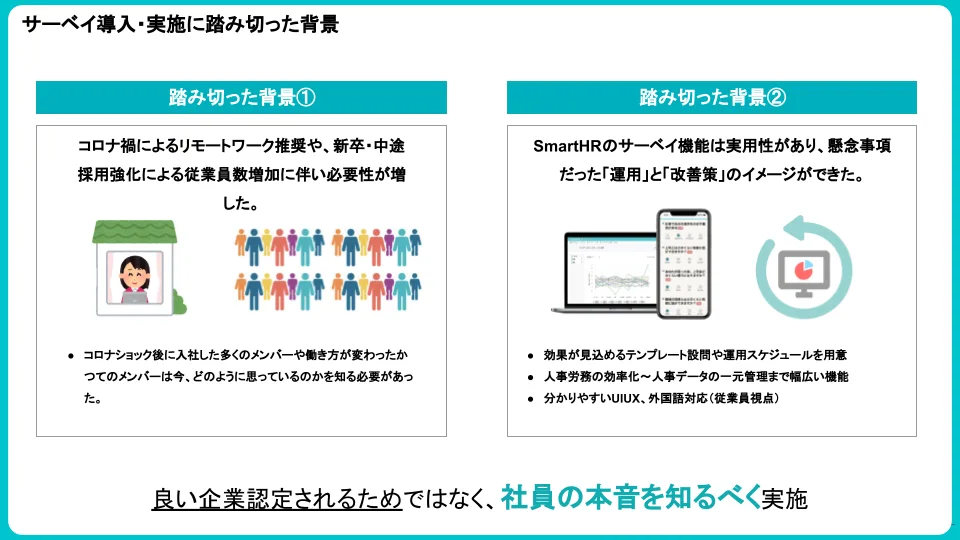 サーベイ導入・実施に踏み切った背景