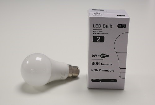 Bulb 2_ GLS shape, BC cap, pearl finish, non-dimmable 