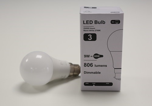 Bulb 3_ GLS shape, BC cap, pearl finish, dimmable 