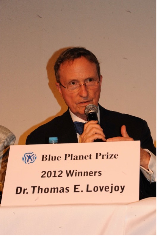 Tom at the Rio + 20 Conference in Rio de Janeiro, receiving the Asahi Glass Foundation Blue Planet Prize, June, 2012.