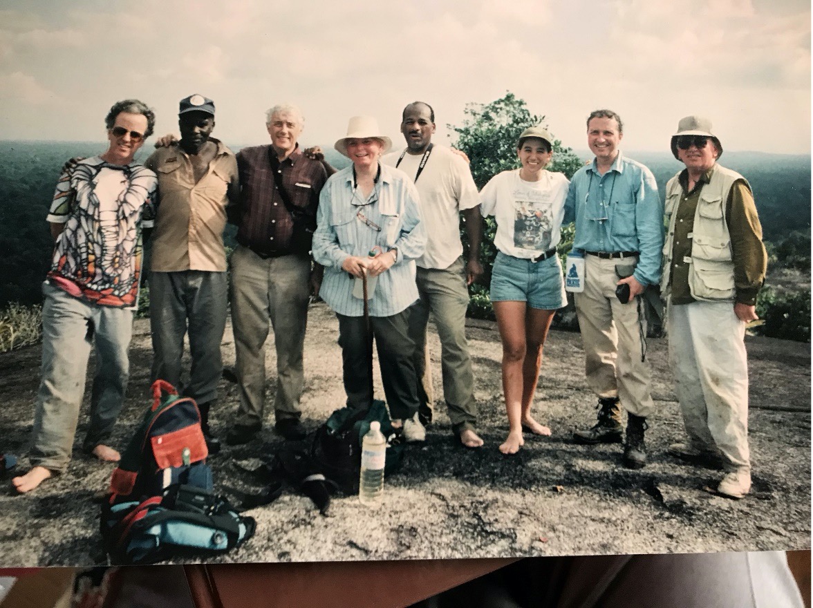 Tom Lovejoy and friends on top of the Voltzberg Dome in central Suriname, 1995 (photo by R. A. Mittermeier)