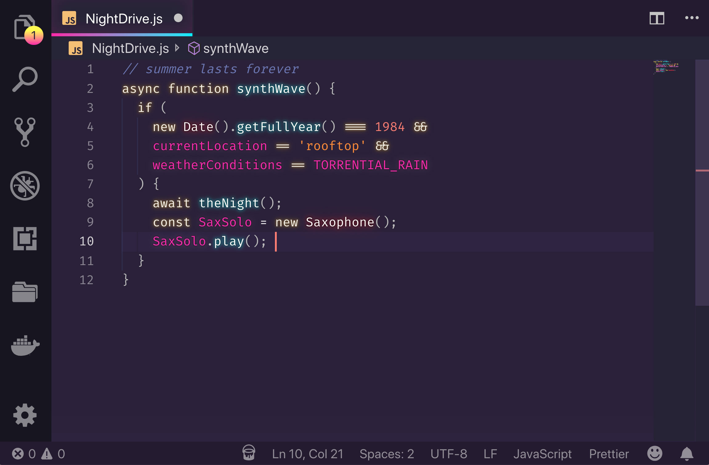 Synthwave '84 VS Code theme