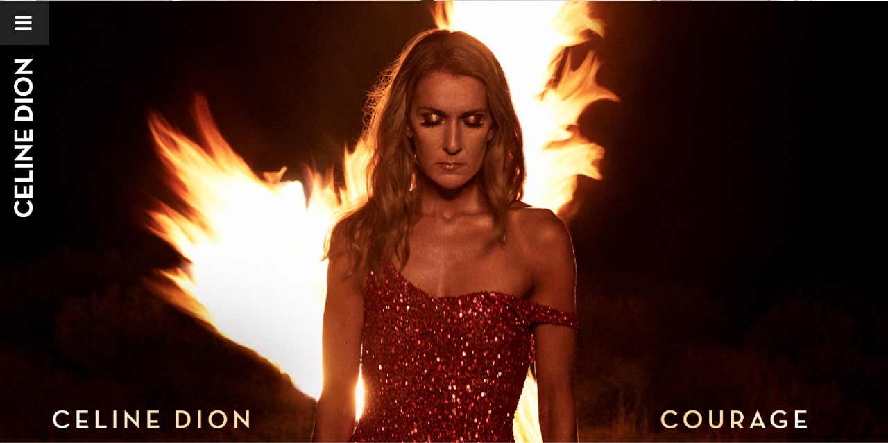 Celine Dion website homepage