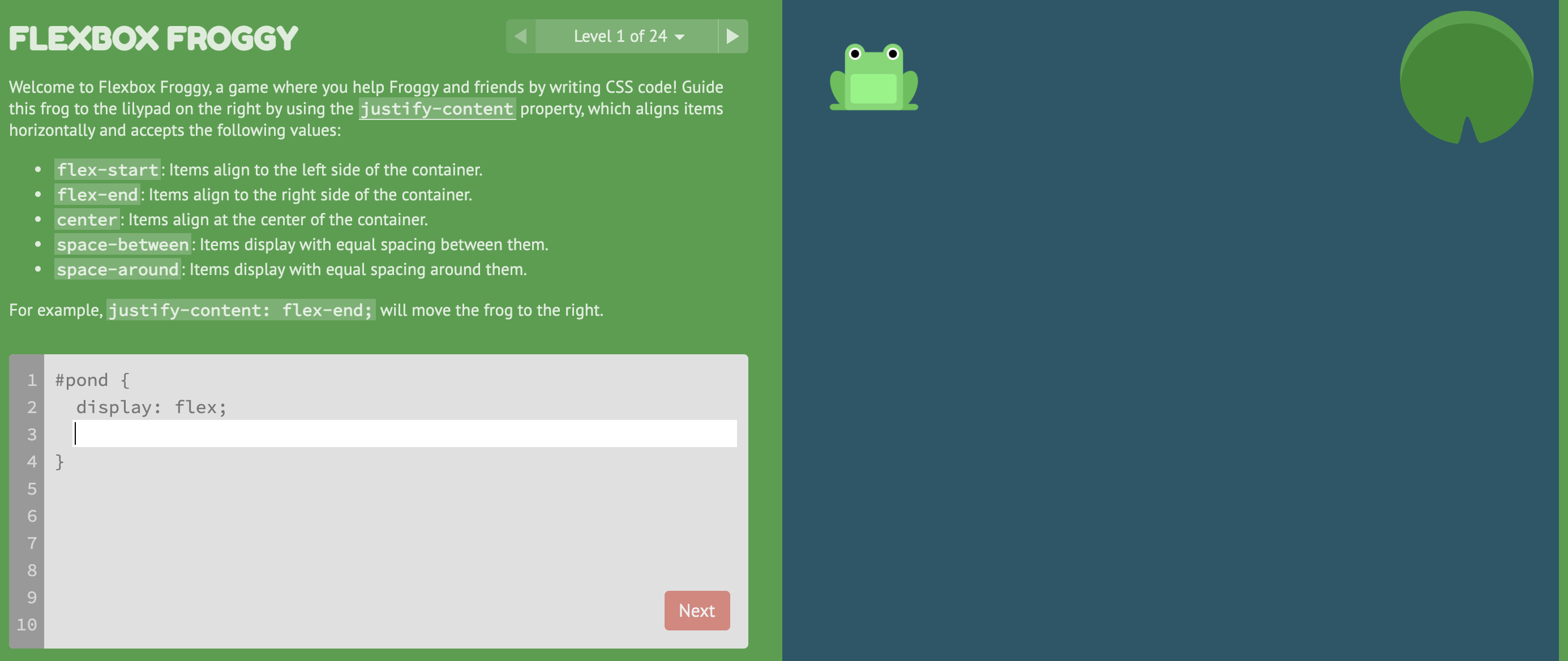 Flexbox Froggy