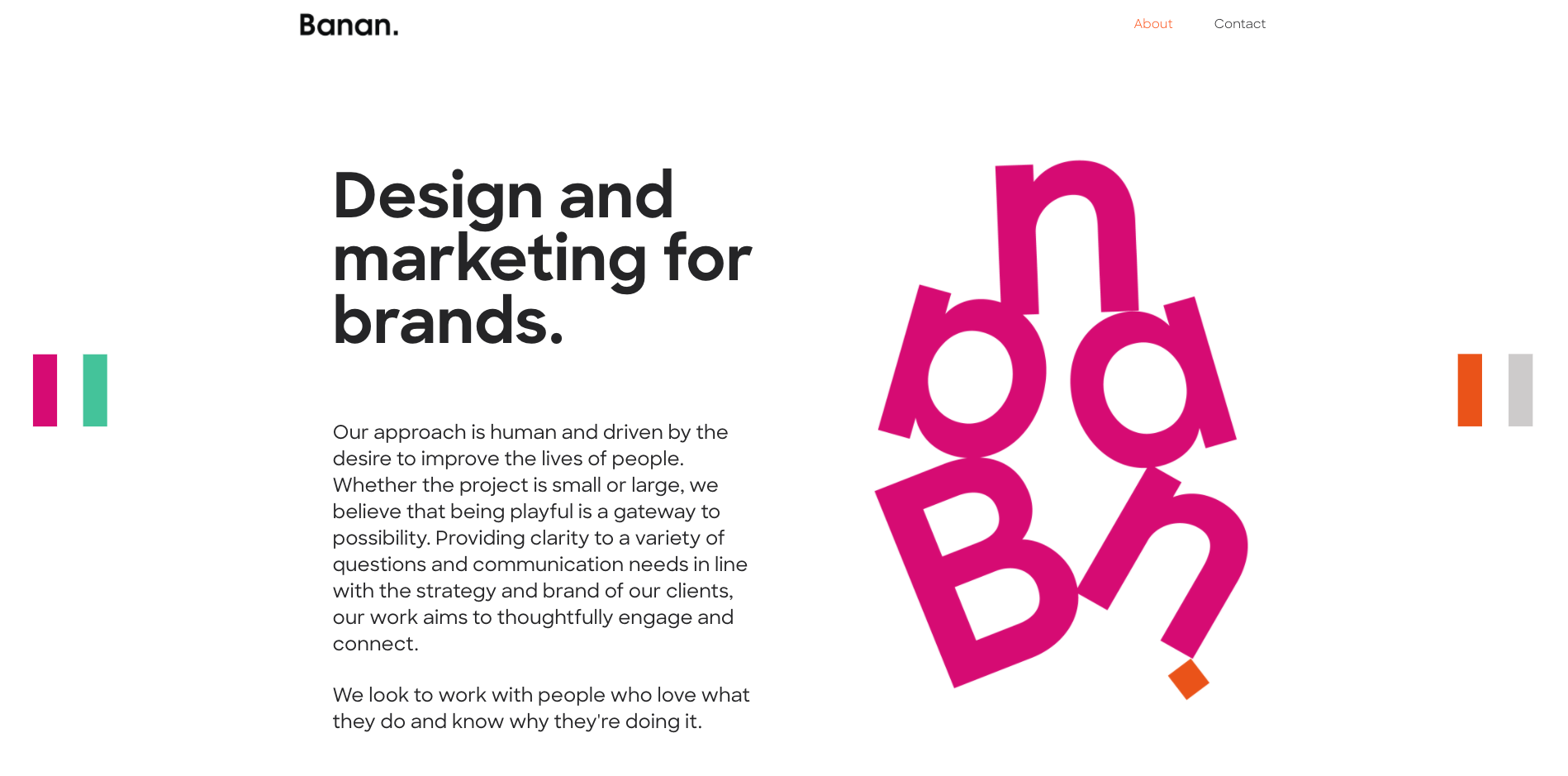 Banan Creative About page