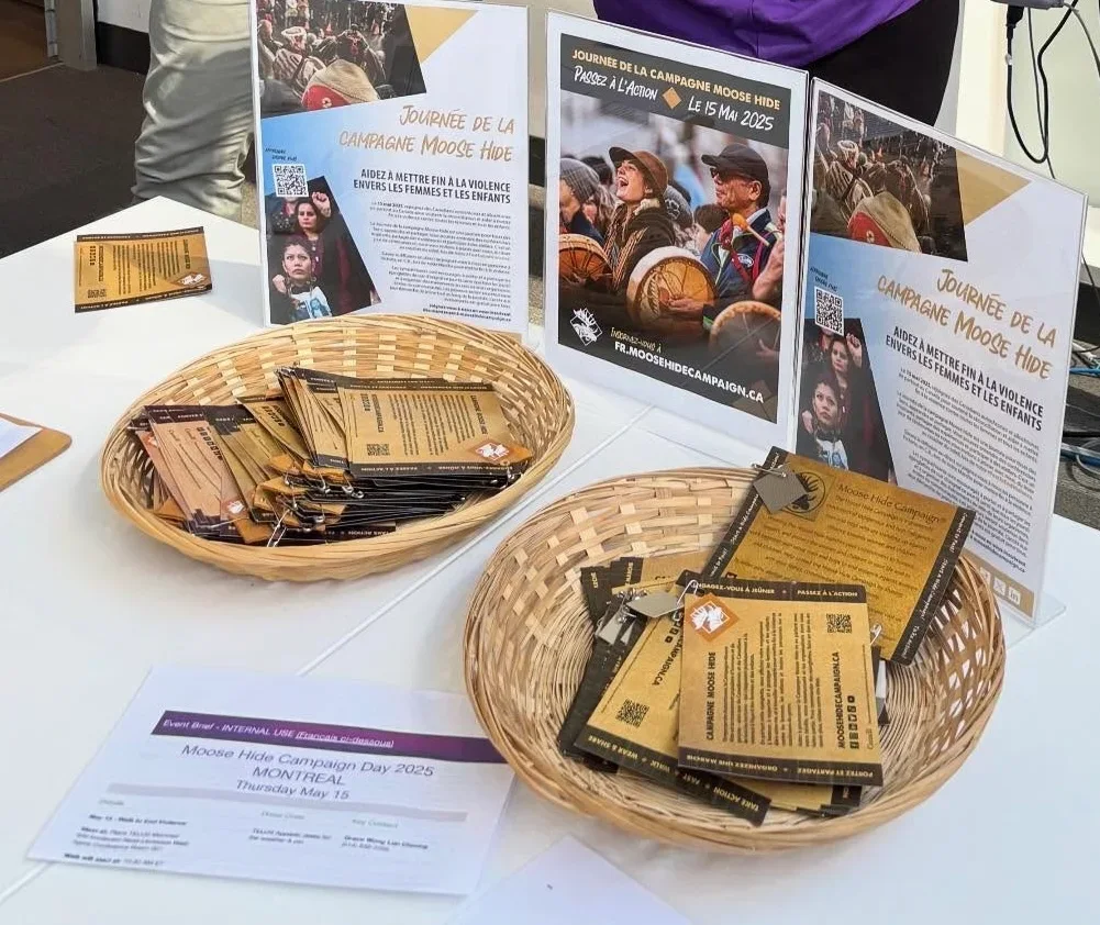 Pins ready to be handed out.