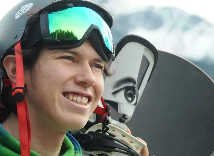 Dakota Williams with snow gear smiling