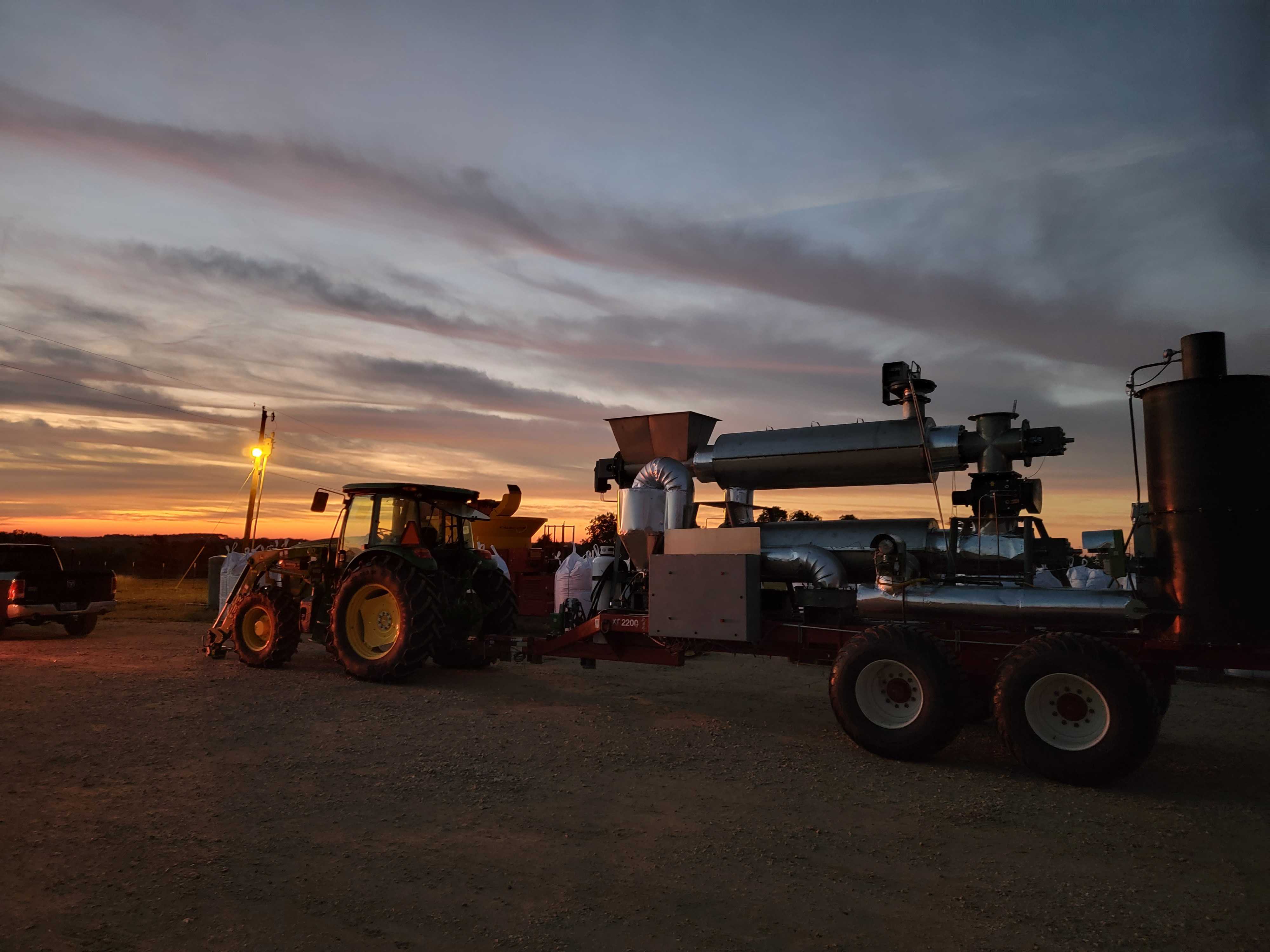 Climate Robotics' mobile technology helps convert farm agricultural waste into biochar.
