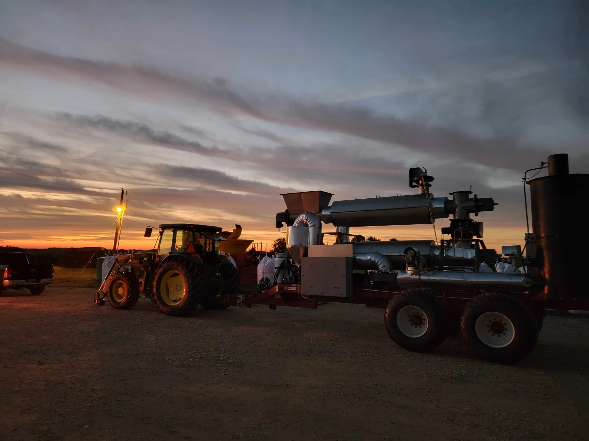 Climate Robotics' mobile technology helps convert farm agricultural waste into biochar.
