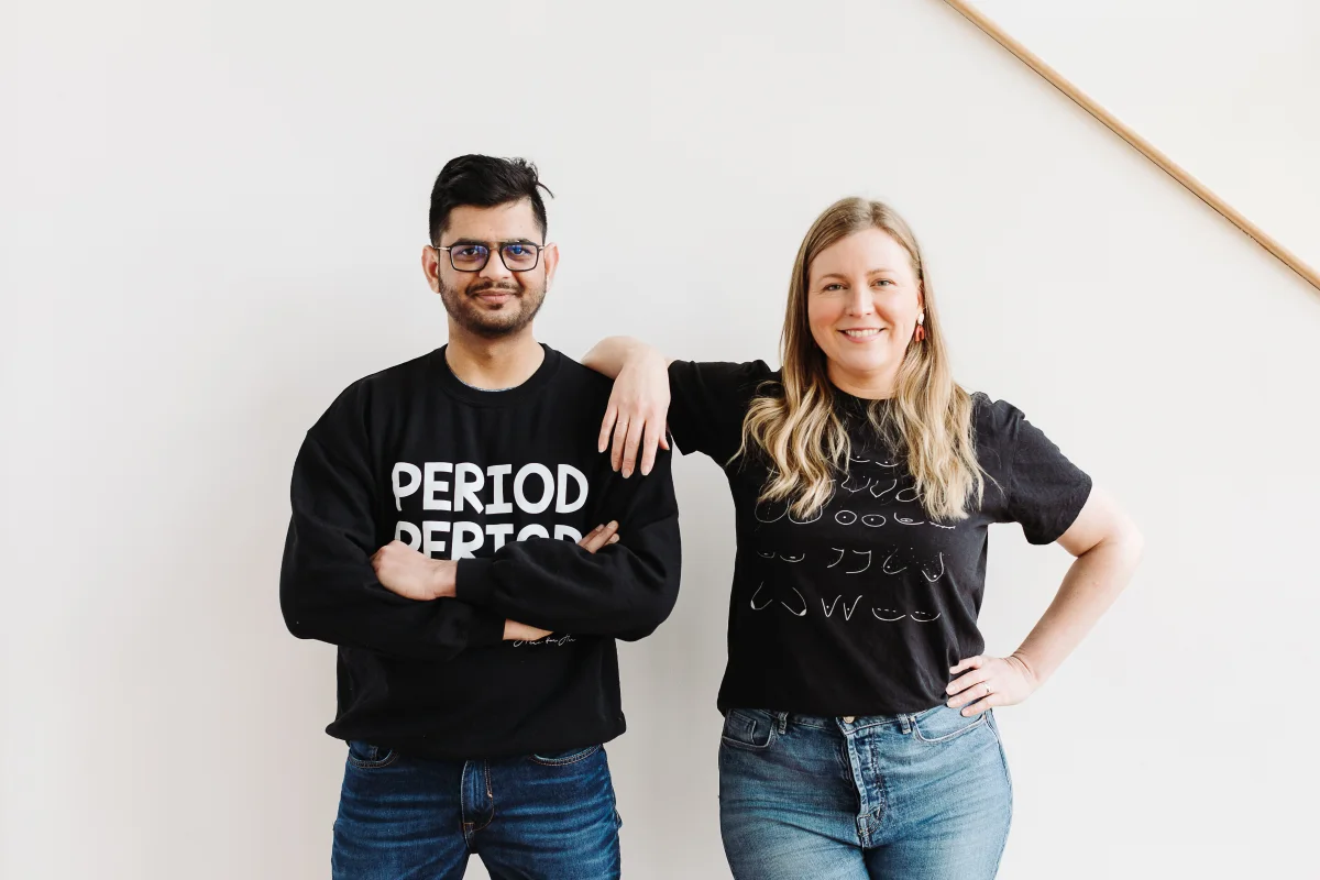 Linda Biggs and Jayesh Vekariya, co-founders of eco-friendly feminine hygiene company, joni.