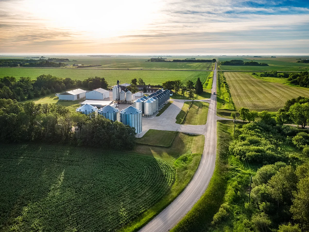 aerial photo of farm land