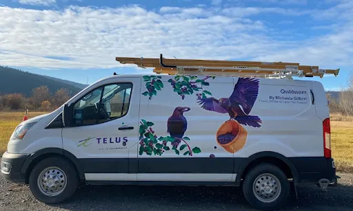 Image of van featuring artwork 