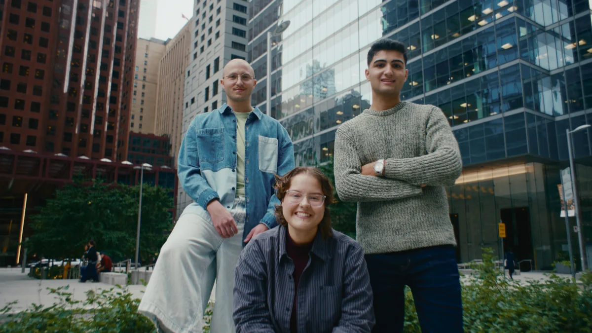 Colin, Sophia and Adil, TELUS Student Bursary recipients.