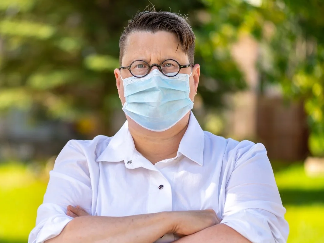 Person wearing medical mask