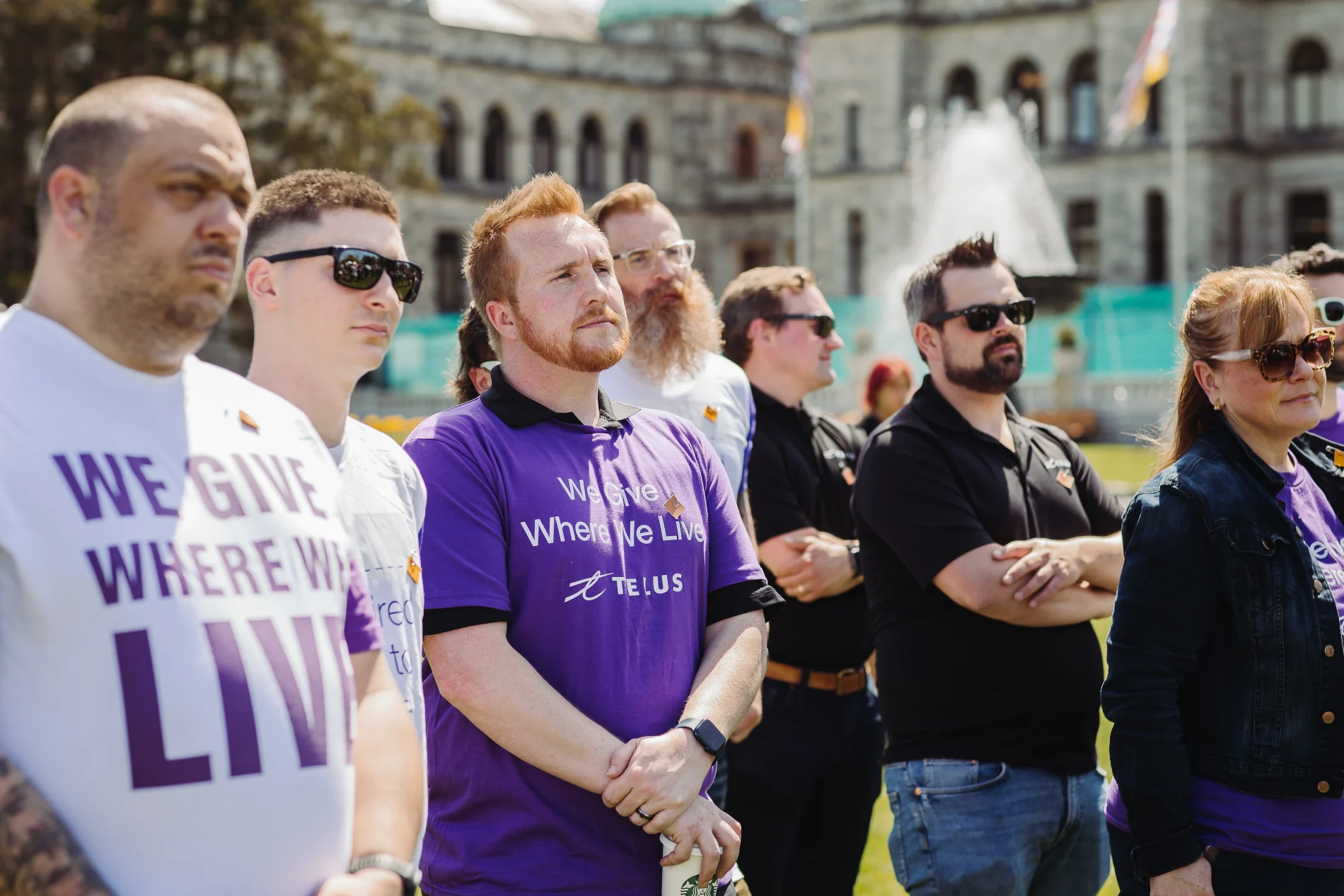 Membres de l’équipe TELUS à Victoria (C.-B.) lors de la marche de campagne 2023. Photo : Tegan McMartin