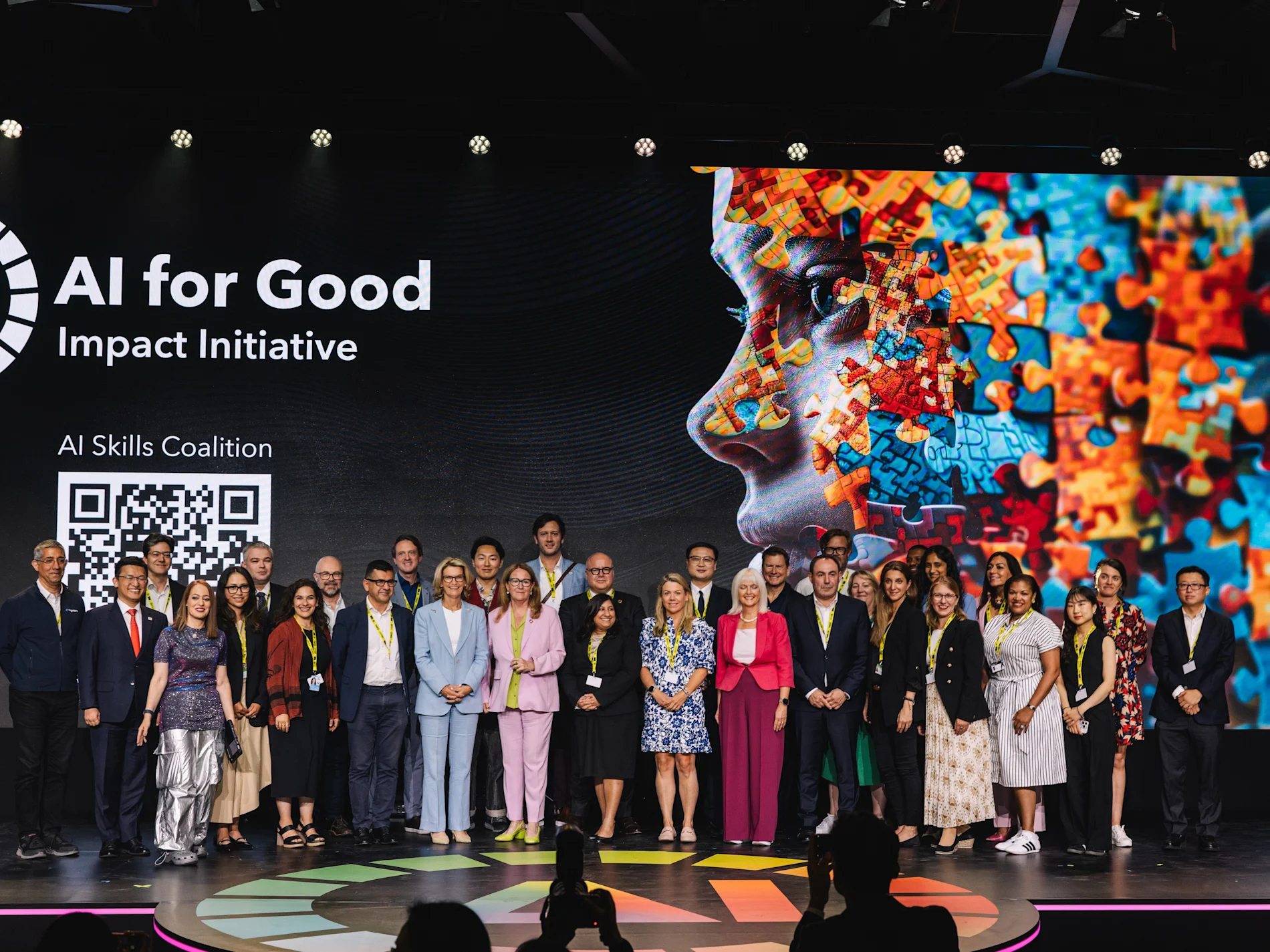 A group of global leaders gathered at UN AI for Good Global Summit 2025.



