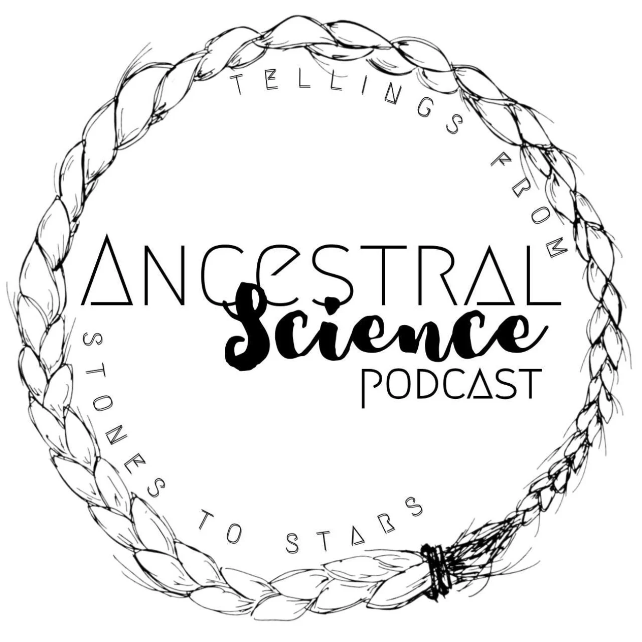 Le logo du podcast Ancestral Science pour STORYHIVE.
