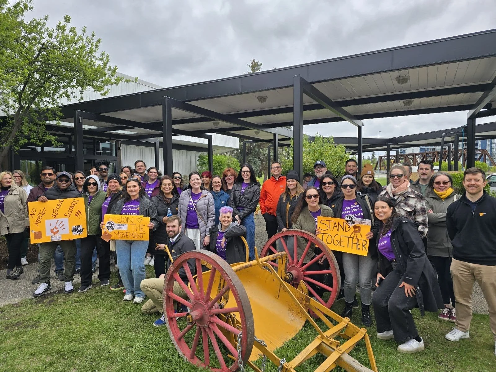 TELUS team members gather for a photo during the Walk to End Violence in Calgary in 2025.