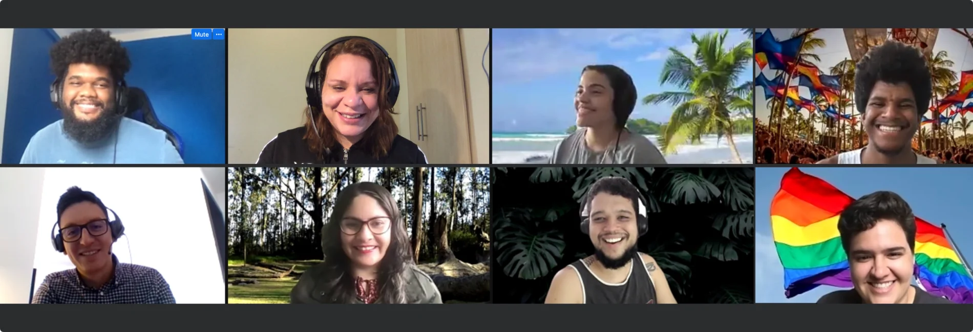 Screenshot of the ThoughtWorks team on a conference call.
