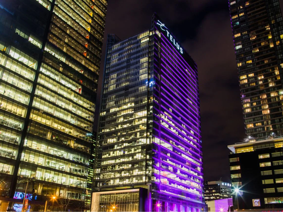 A TELUS building in downtown Toronto