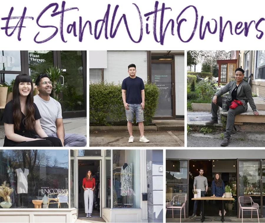 An image of TELUS' #StandWithOwners campaign, which supports businesses across Canada.