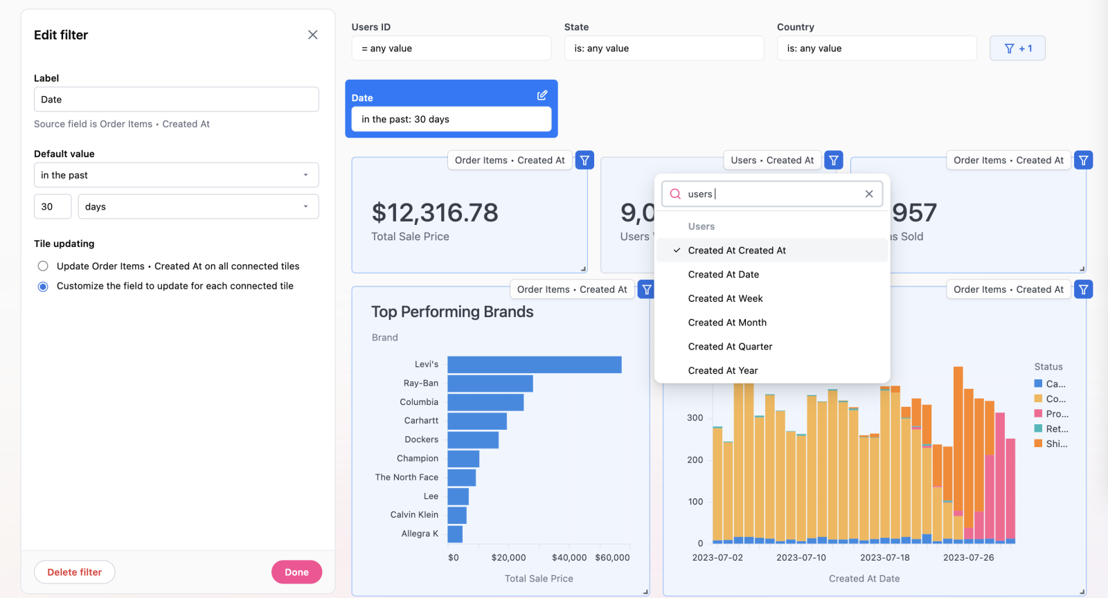 Filter Mapping on Dashboards