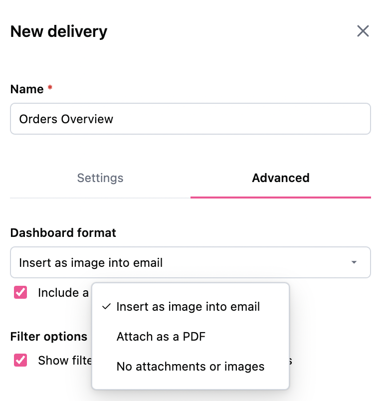 Schedule delivery as image