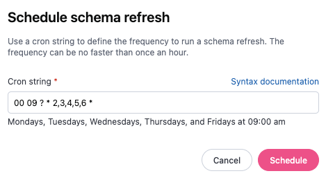 Schema refresh