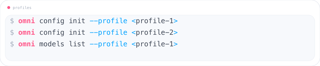 Use multiple profiles with the Omni CLI