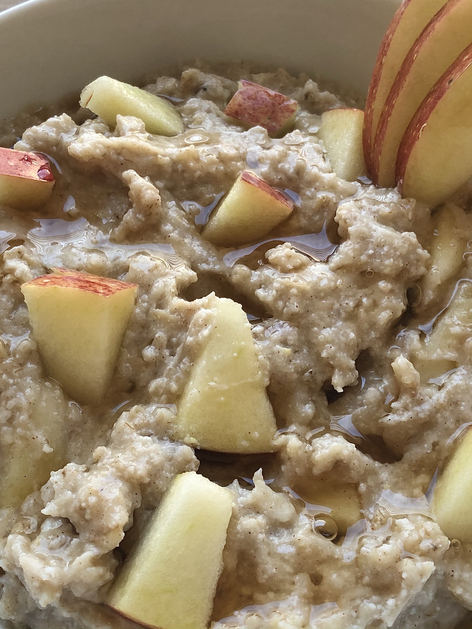 Apple Cinnamon Protein Oatmeal (close up)