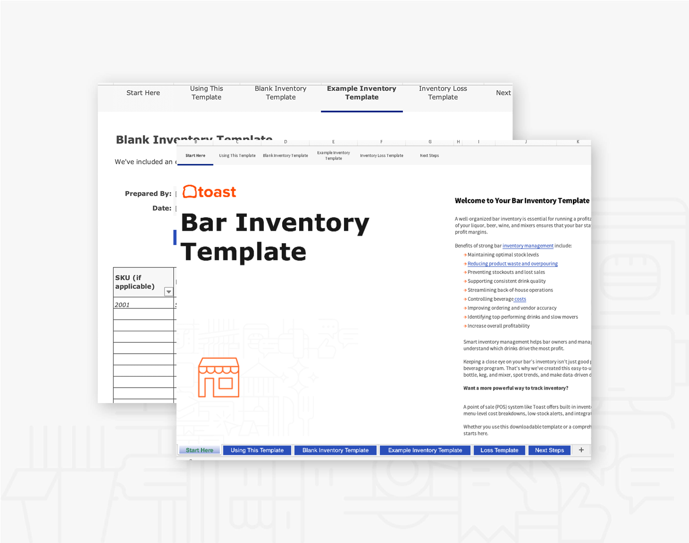 Bar Inventory Template What's Inside