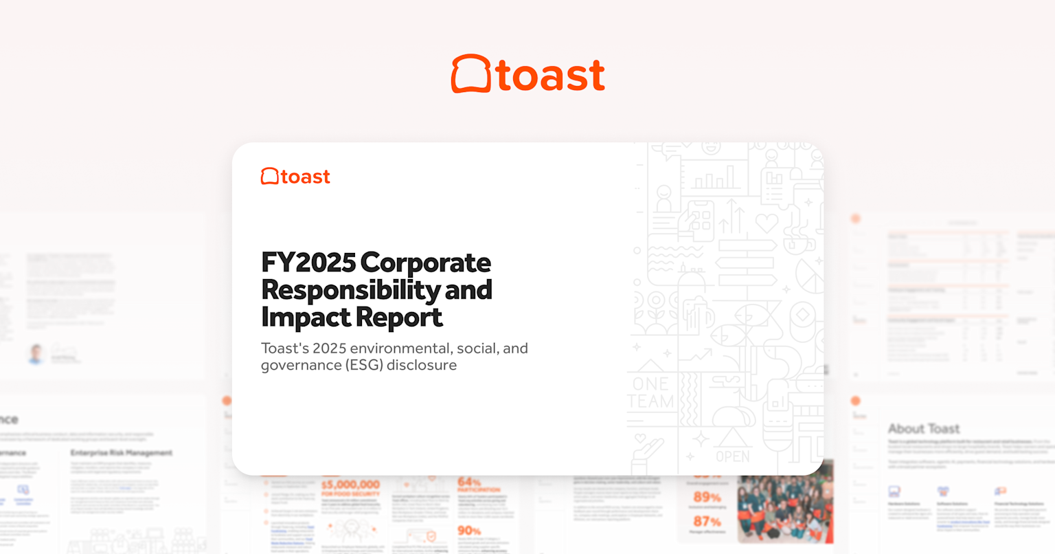 Toast Releases FY2025 Corporate Responsibility and Impact Report