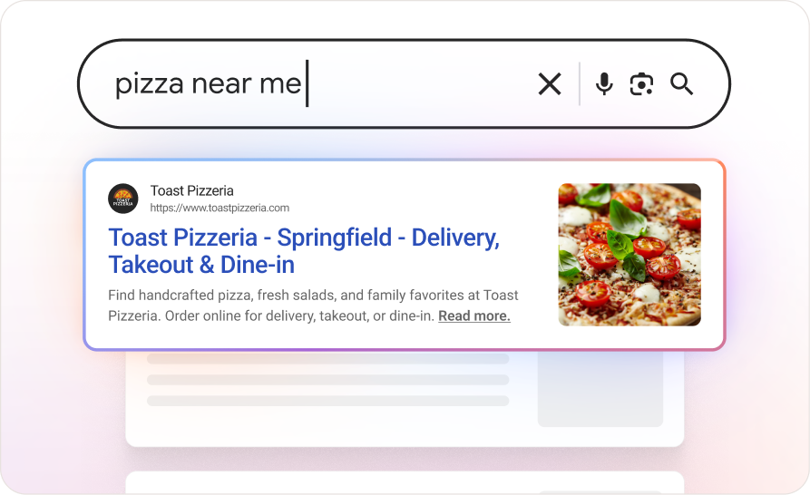 Screenshot of a Toast Restaurant surfacing in organic search results