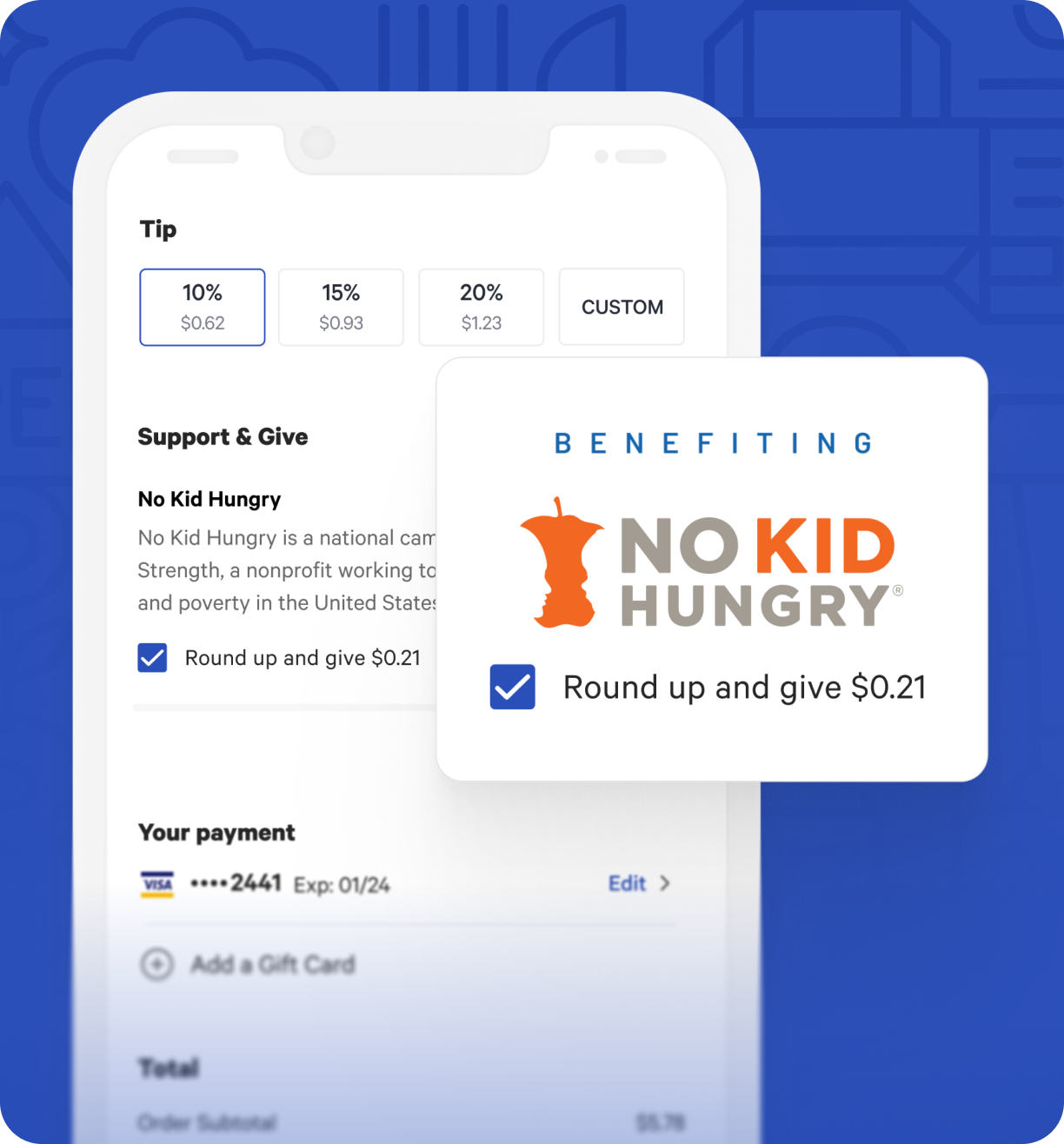 No kid Hungry Round Up UI on Phone