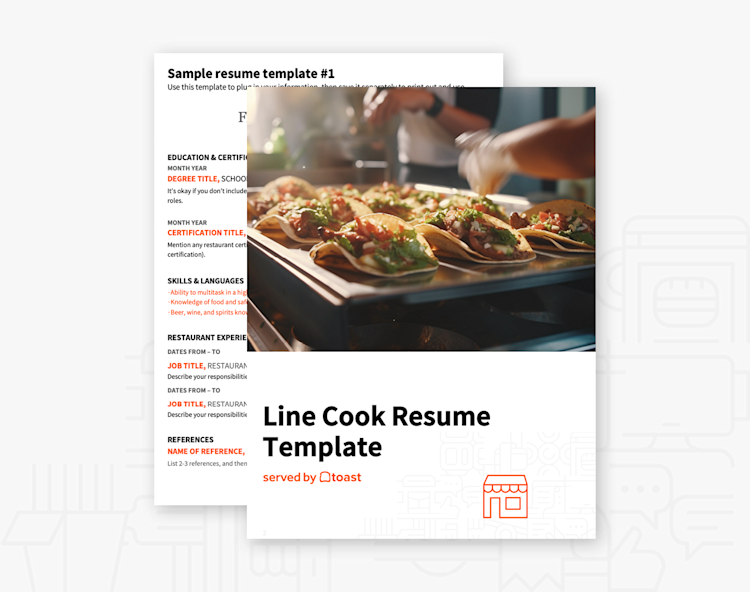 Line Cook Resume Template | Toast POS