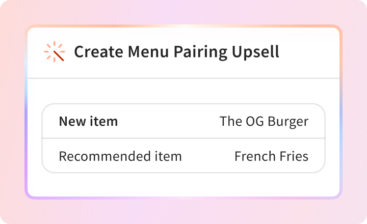 Recommend & set up upsells