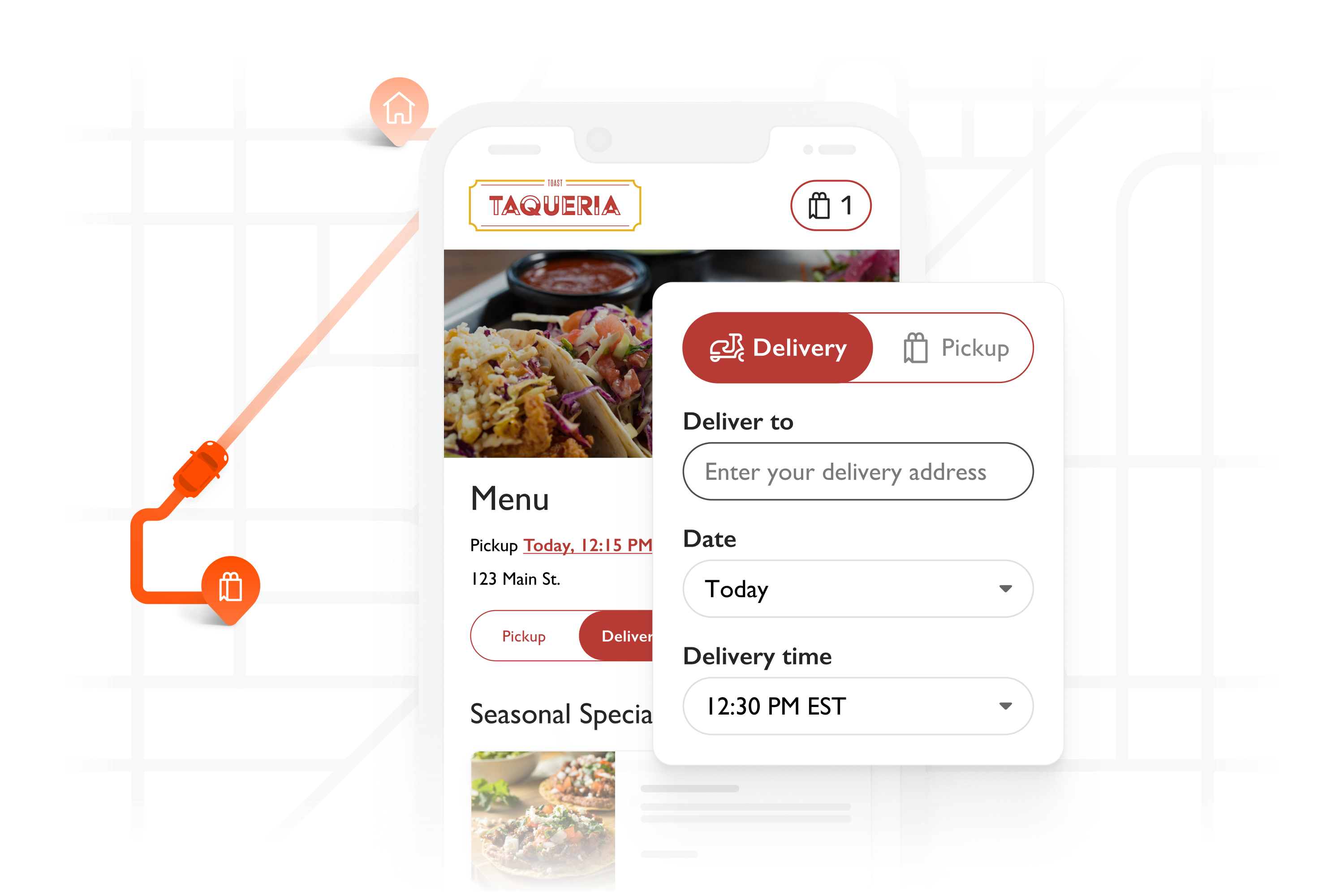 Toast Delivery Services on Mobile Device