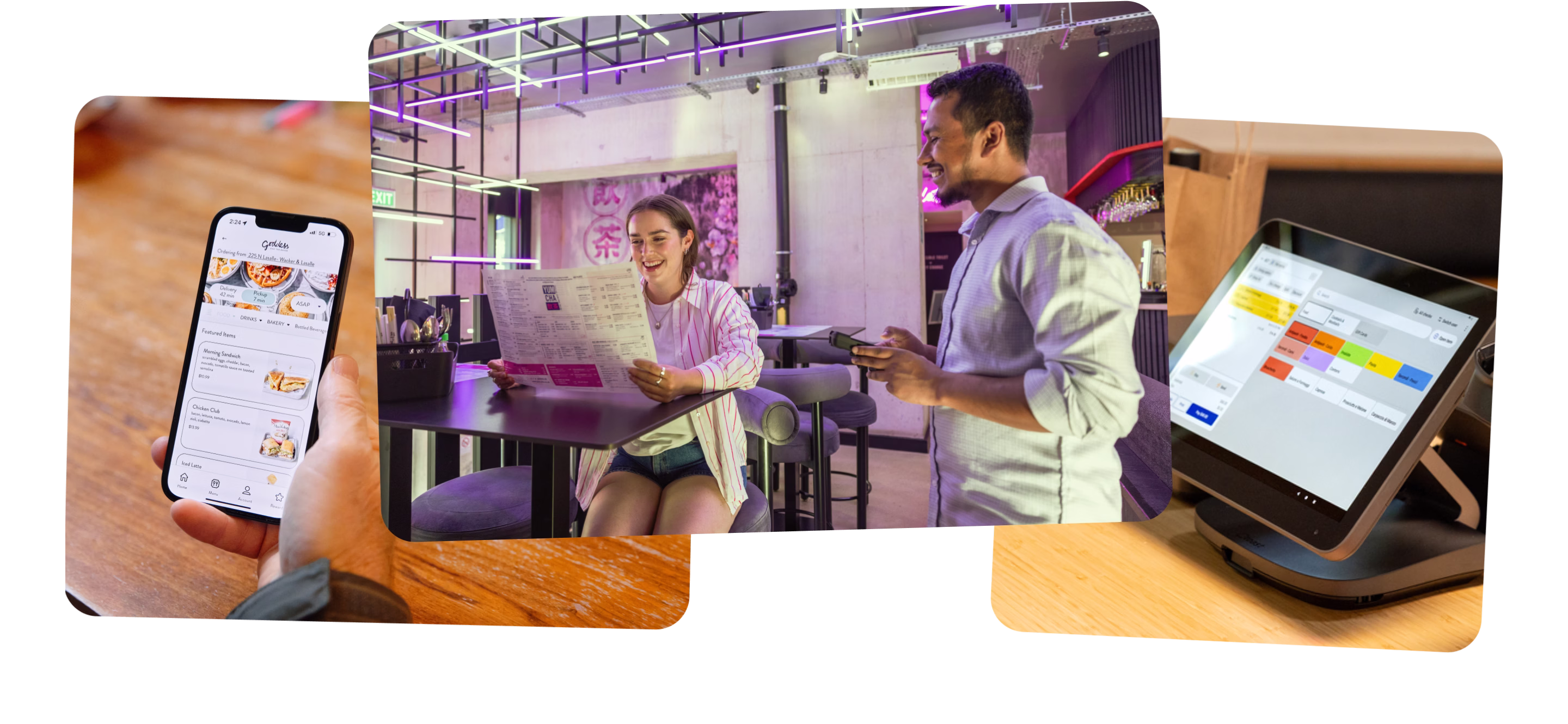 Restaurant operators reviewing their menu with Toast