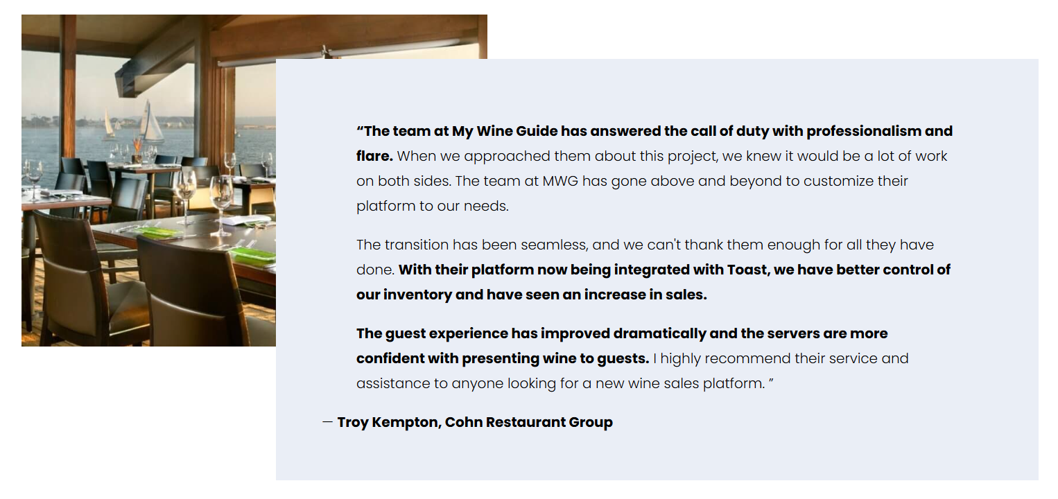 Toast Testimonial MWG