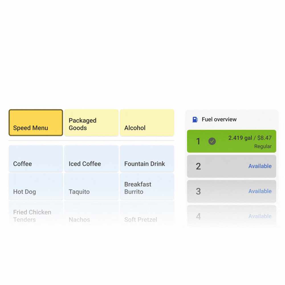 In-store fuel prepay transaction on Toast POS Fuel Mode