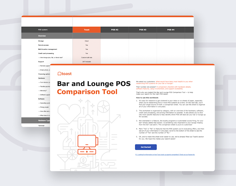 Bar and Lounge POS Comparison Tool | Toast POS