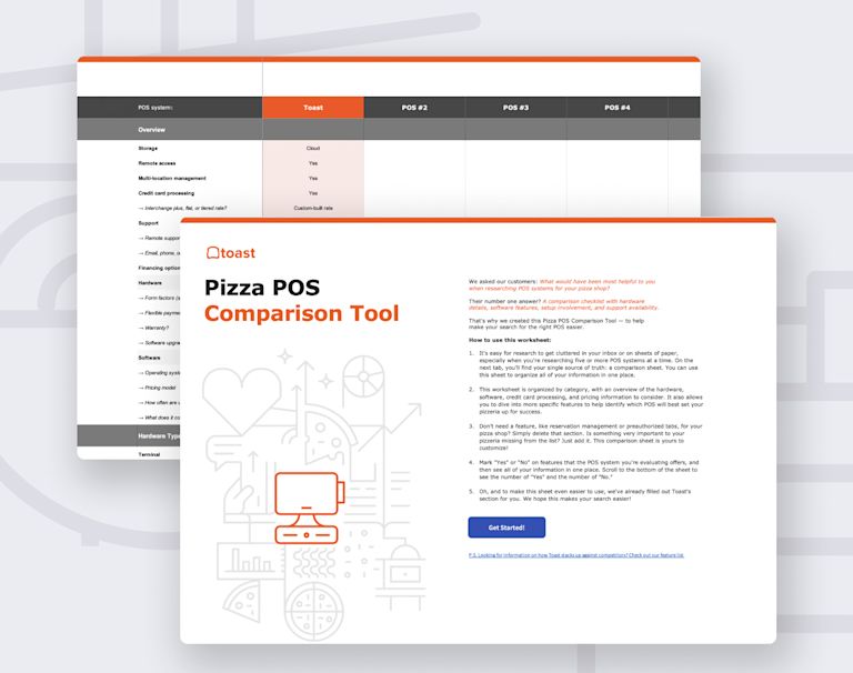 Pizza POS Comparison Tool | Toast POS