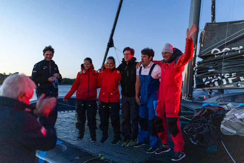 260630 Crew of Kraken, first boat over the finis line
