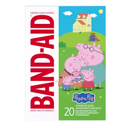 Back Pack shot of BAND-AID® Brand Adhesive Bandages featuring Peppa Pig 20ct
