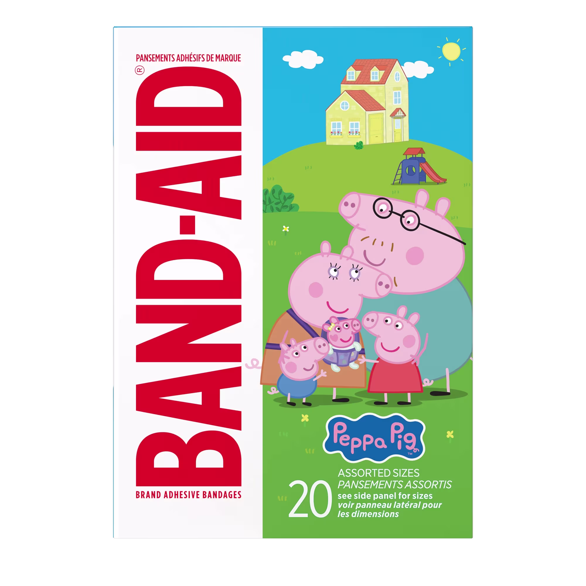 Back Pack shot of BAND-AID® Brand Adhesive Bandages featuring Peppa Pig 20ct
