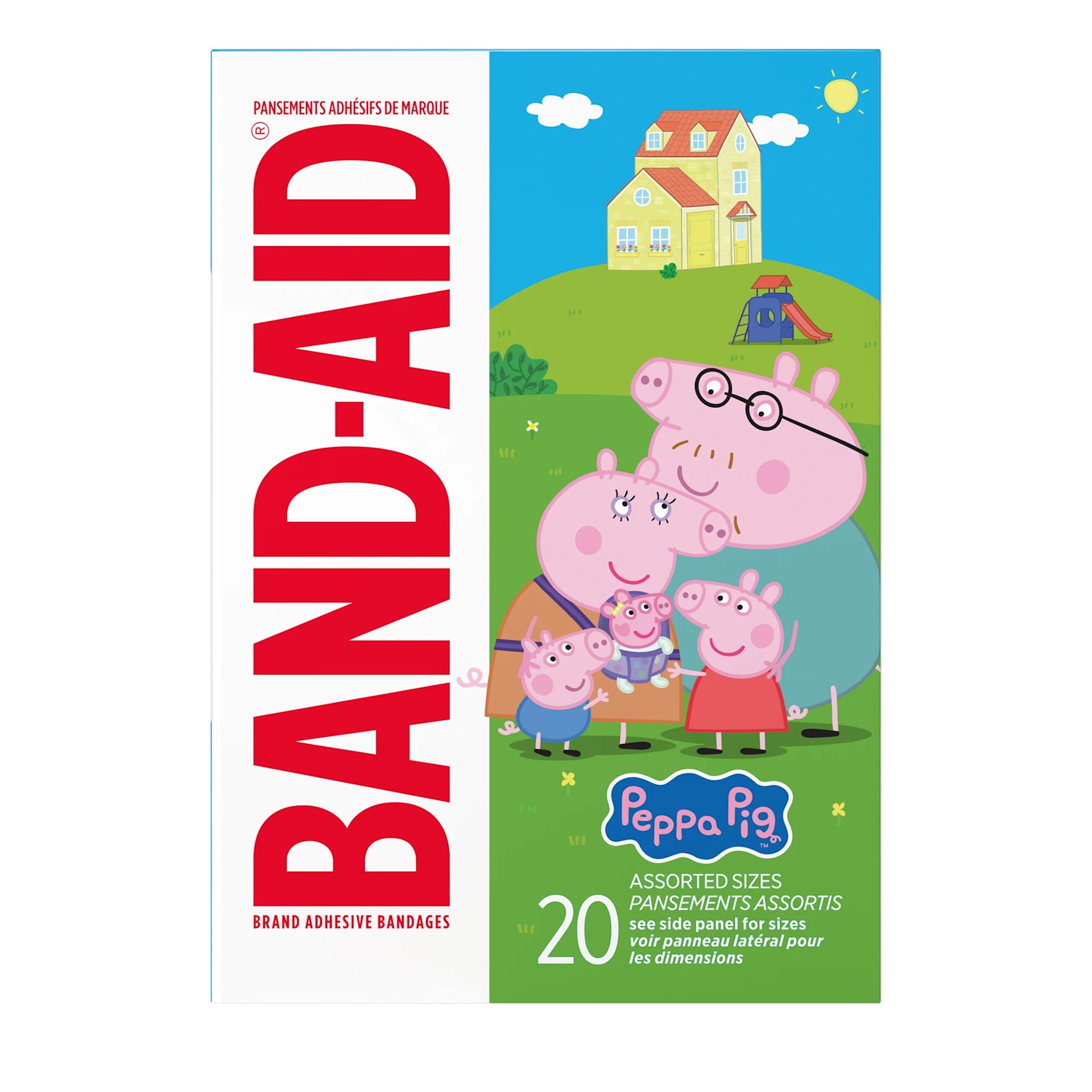 Back Pack shot of BAND-AID® Brand Adhesive Bandages featuring Peppa Pig 20ct