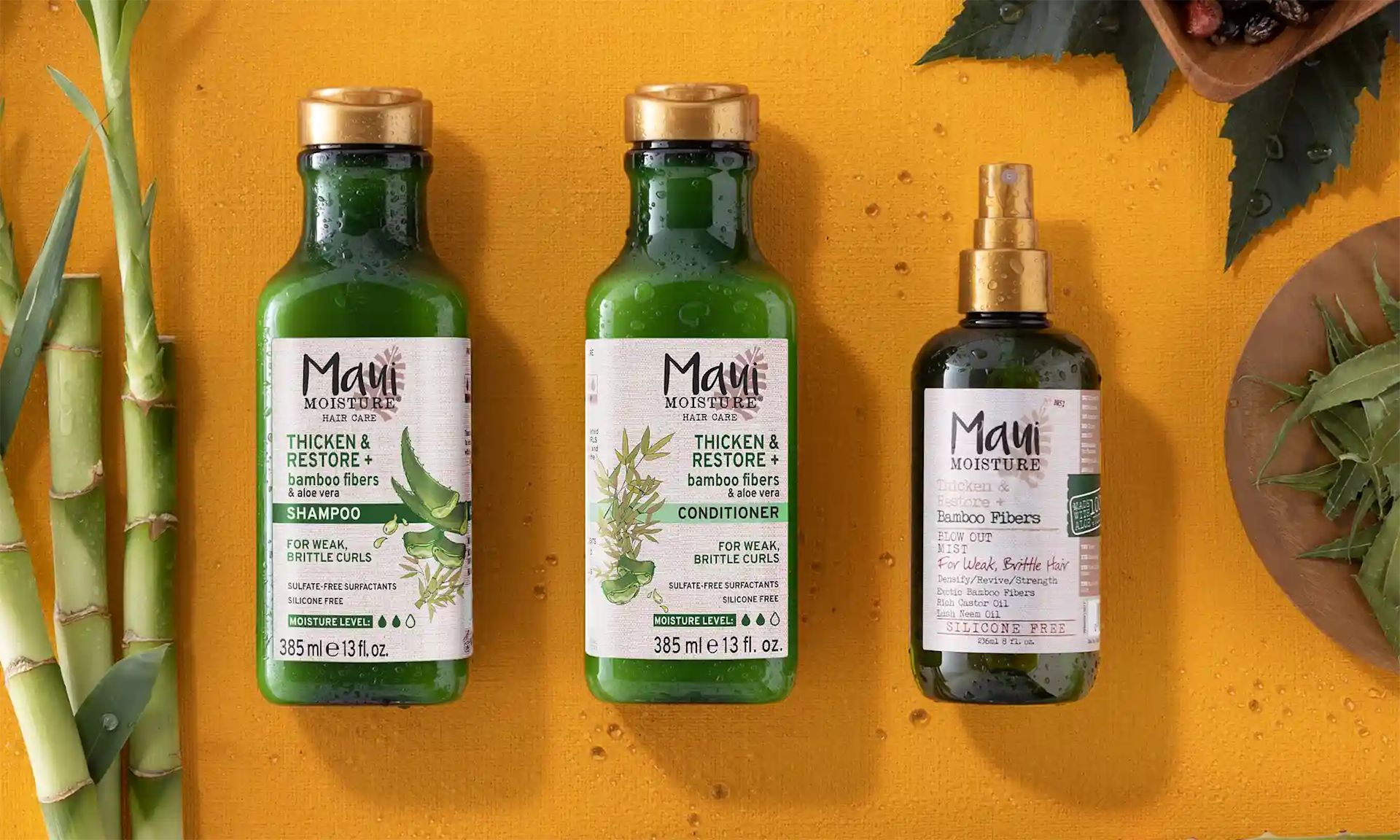 Maui Moisture® Thicken & Restore + Bamboo Fibers product line
