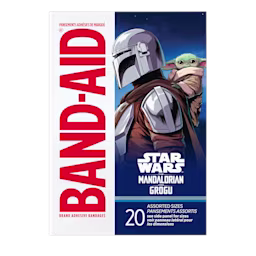 Front Pack shot of BAND-AID® Brand Adhesive Bandages STAR WARS: THE MANDALORIAN AND GROGU™ 20ct